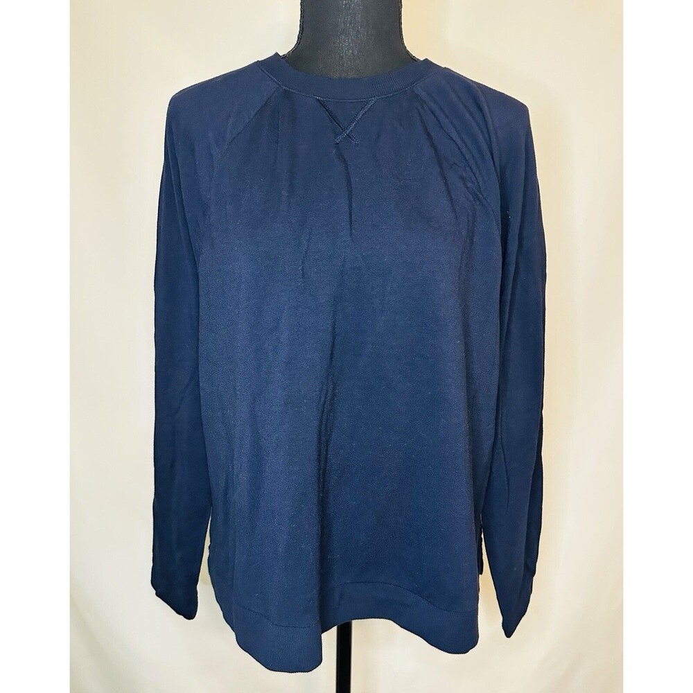 J. Jill Blue Long Sleeve Shirt Soft Cozy Relaxed Fit Pullover Women's SMALL